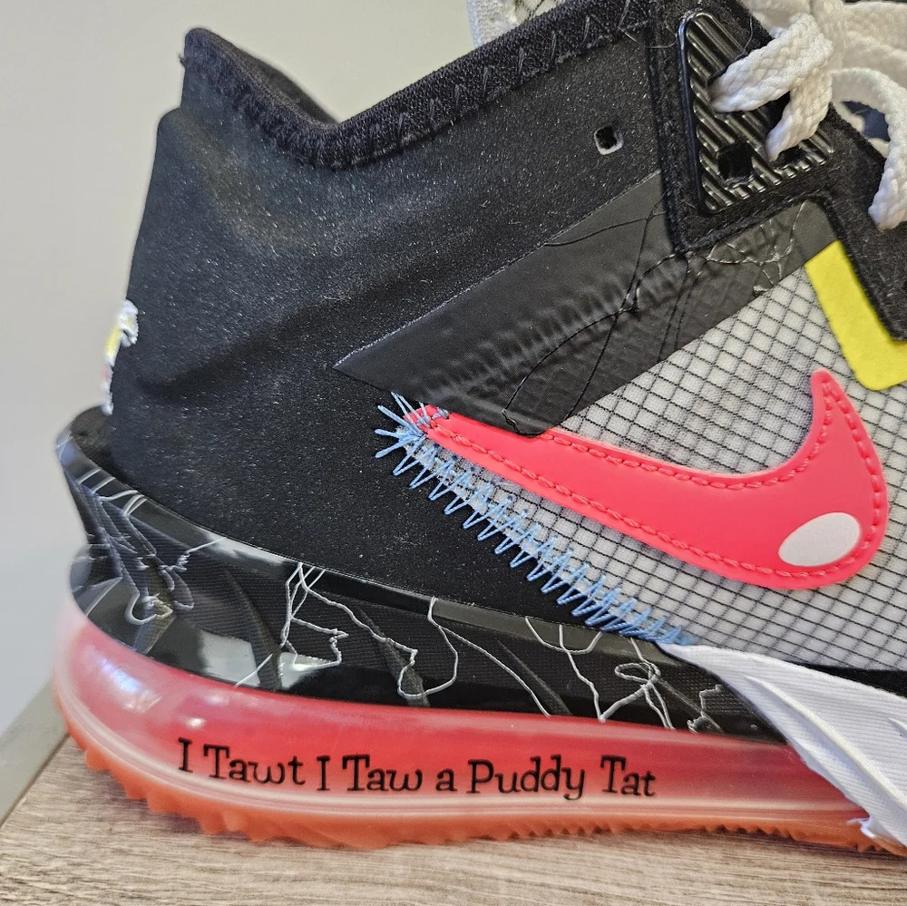 LeBron XV111 Low Nike, 8 Men's, White/ Bright  Crimson- Black - Picture 3 of 16